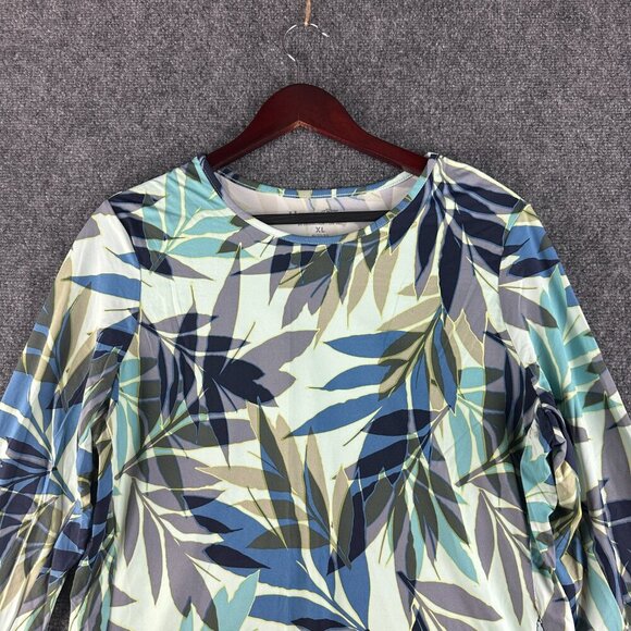 Hang Ten Top Womens XL Stretch Knit Pullover Long Sleeve UV Protection Surf Swim - Picture 3 of 6